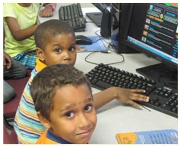 Kids at at a computer